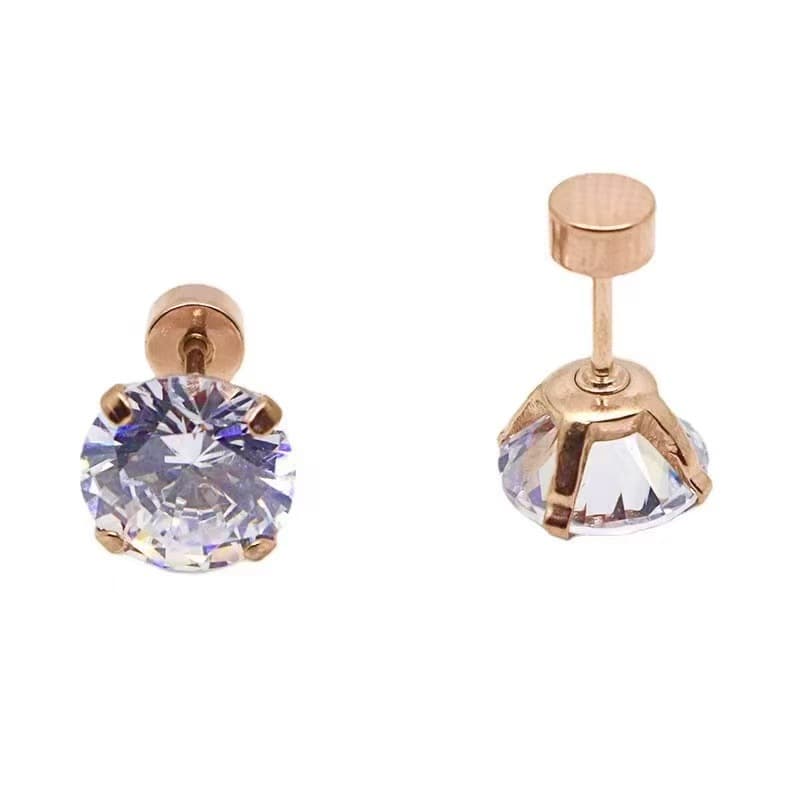 Xiaohongshu's hot model 316L titanium steel earrings for women, flat-bottomed screw type, super flash ear bone nails, no need to take them off while sleeping. 9