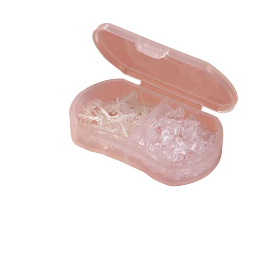 2-grid ear stick with ear plug set, ear piercing, anti-ear plug ear nail, plastic ear stick, simple silicone ear stick, ear needle 6