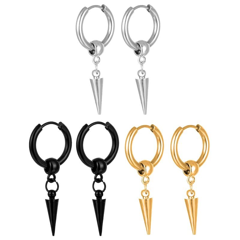 European and American retro style Dongguan fashion earrings pendant stainless steel earrings set unisex wholesale internet celebrity 2