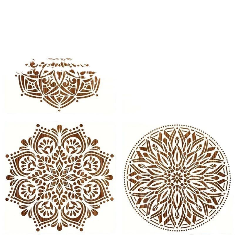 Cross-border Amazon spray painting template 4-piece set mandala template children diy drawing painting template hollow template 6