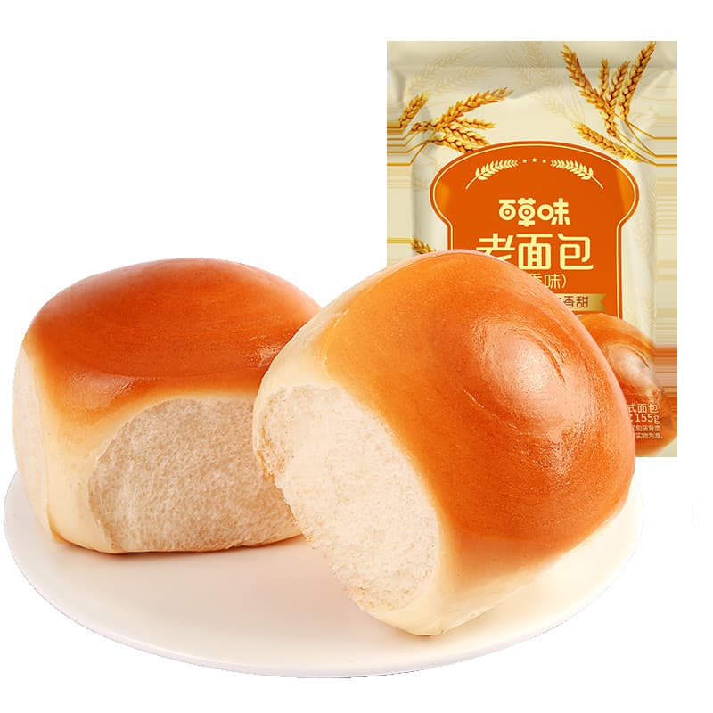 Baicao flavor old bread 155g breakfast pastries, desserts, office snacks, dormitory snacks, meal replacement soft bread 7