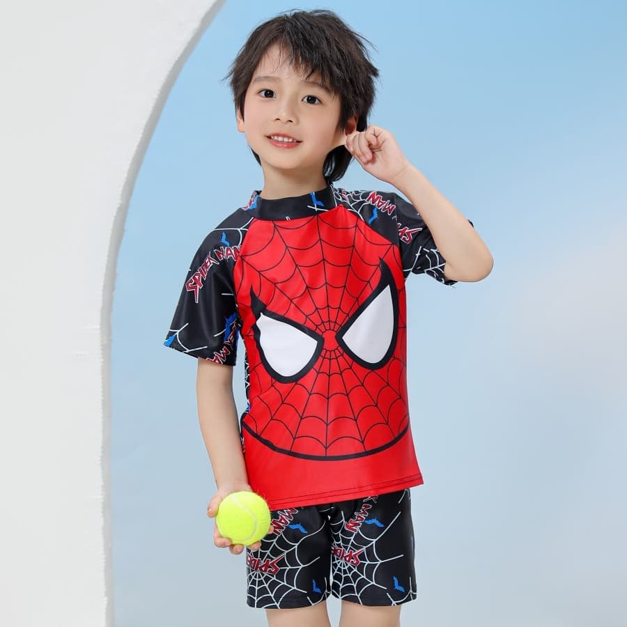 Children's split swimsuit, boy's short-sleeved sun protection swimming suit, baby wetsuit, surf suit, UPF sports style 4