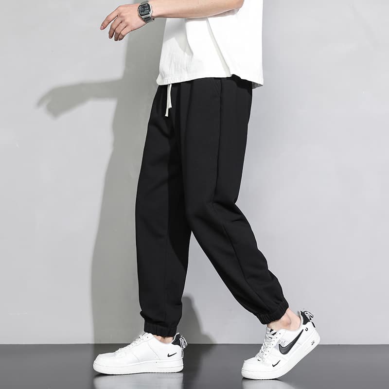 Sports pants men's summer thin 2024 new loose straight gray sweatpants teenagers wide-leg casual trousers 7