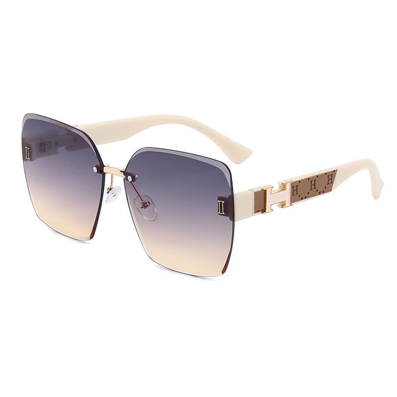 26 new internet celebrity frameless anti-UV trendy sunshade temperament large frame versatile sunglasses sunglasses women's glasses 6