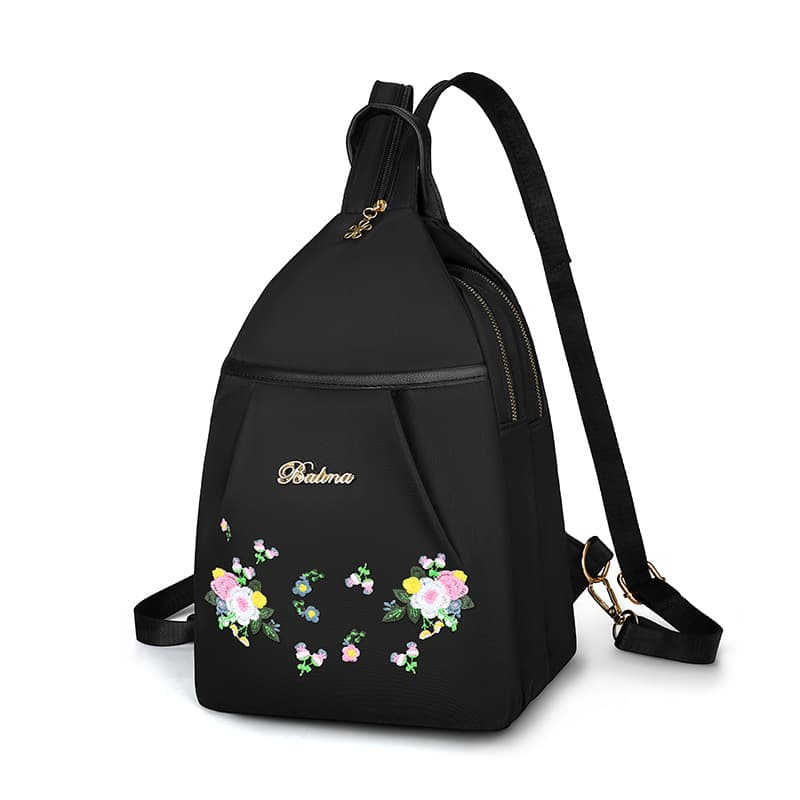 Embroidered backpack new fashion embroidered large capacity women's double back outdoor play carry-on school bag casual backpack 9