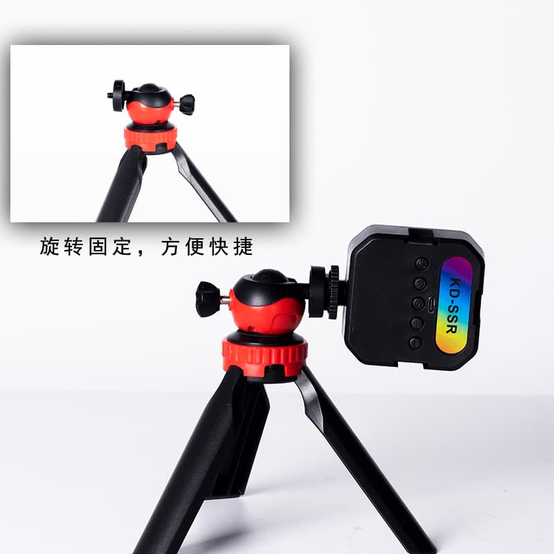 Red and black color matching 1/4 universal head mobile phone tripod head camera accessories 360 degree spherical mini universal portable 3