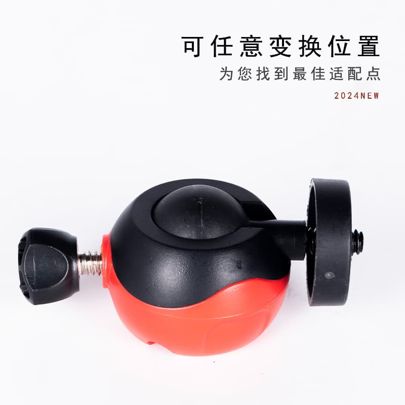 Red and black color matching 1/4 universal head mobile phone tripod head camera accessories 360 degree spherical mini universal portable 6