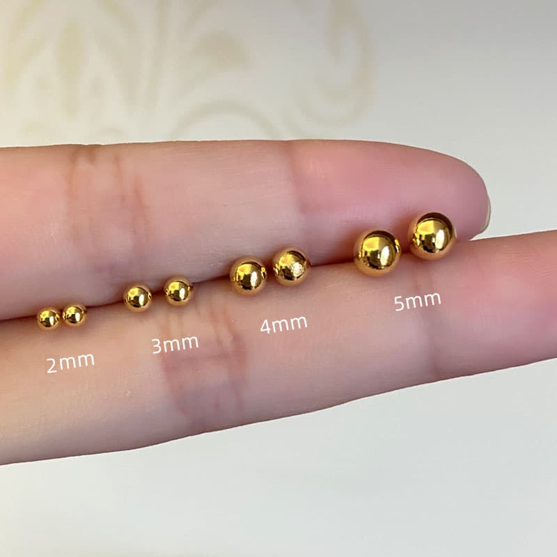 Korean version of titanium steel stainless steel ball fine needle earrings, simple and fashionable large and small steel ball piercing earrings for men and women wholesale 8