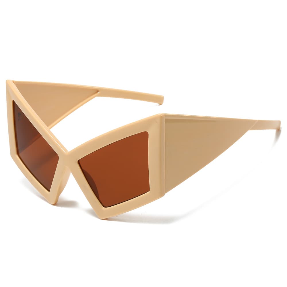 Cross-border personality large-frame cat-eye sunglasses European and American personality likes hip-hop internet celebrity beach party sunglasses 6