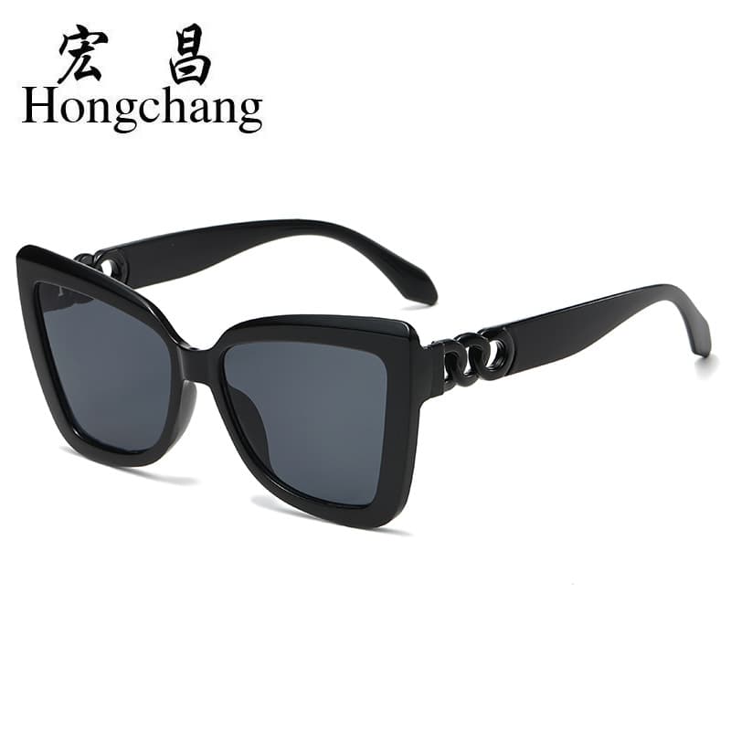 Cat Eye Sunglasses Chain Irregular 2024 New Anti-UV Sunglasses Ins Retro Sunglasses Photo 7