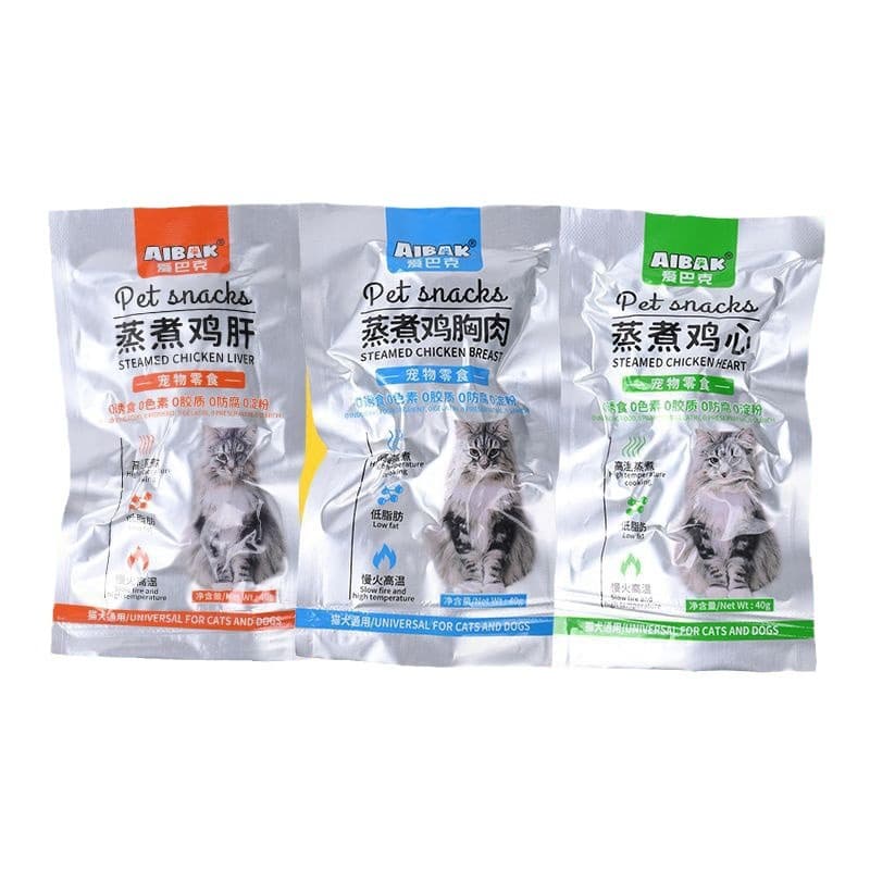 Pet cat and dog snacks, boiled chicken breast, chicken heart, chicken liver, steamed nutrition, one-piece drop shipping dog food 6