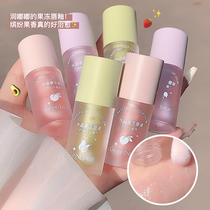 Gege bearGege bear crystal jelly lip oil hydrating and moisturizing transparent lip glaze before makeup 4