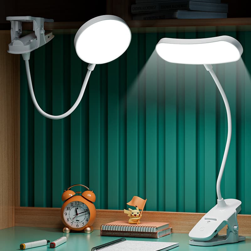 Clip table lamp for study student dormitory home eye protection lamp desk LED rechargeable bedroom bedside lamp dimmable 4