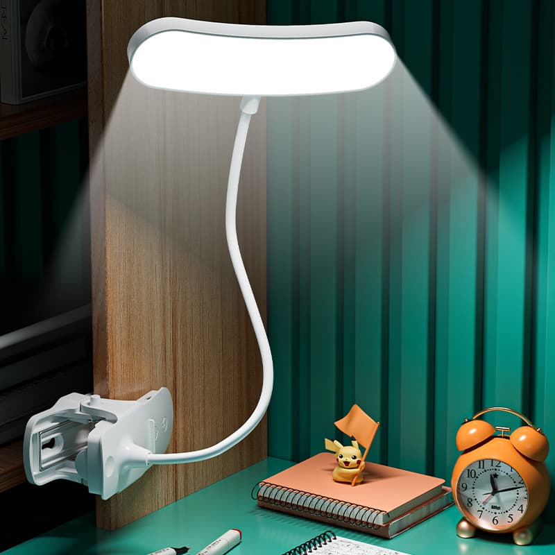 Clip table lamp for study student dormitory home eye protection lamp desk LED rechargeable bedroom bedside lamp dimmable 5