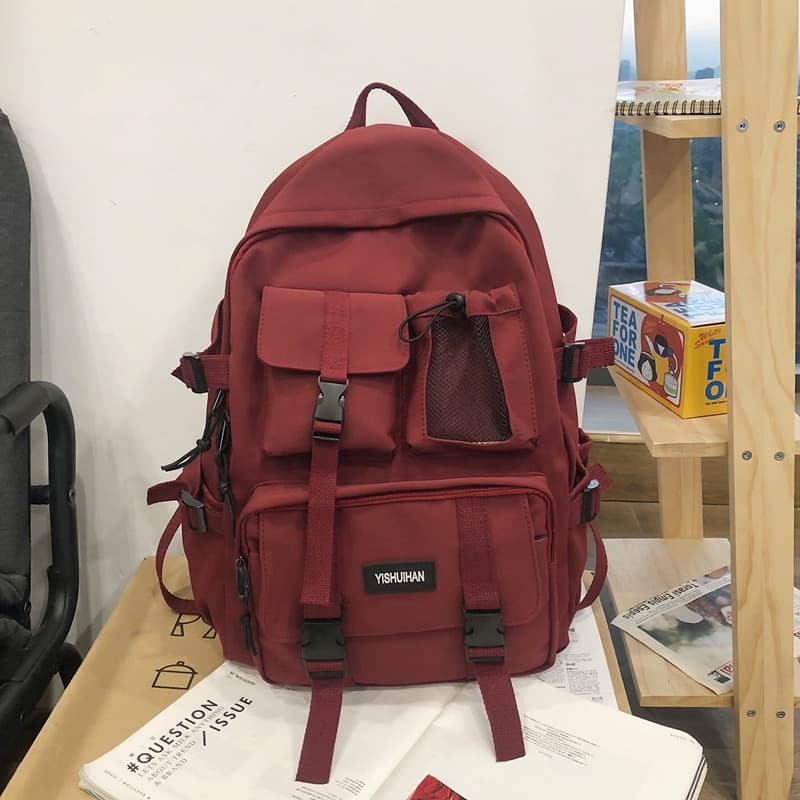 Casual and versatile men's and women's backpacks, cute pendants, trendy student bags, large-capacity workwear-style backpacks 4