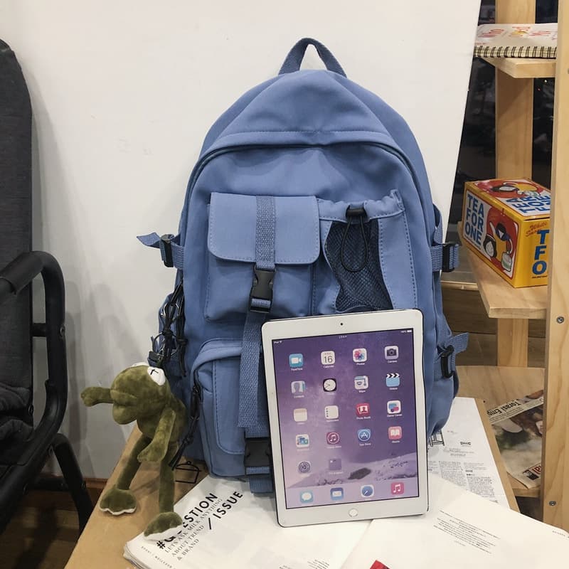Casual and versatile men's and women's backpacks, cute pendants, trendy student bags, large-capacity workwear-style backpacks 5