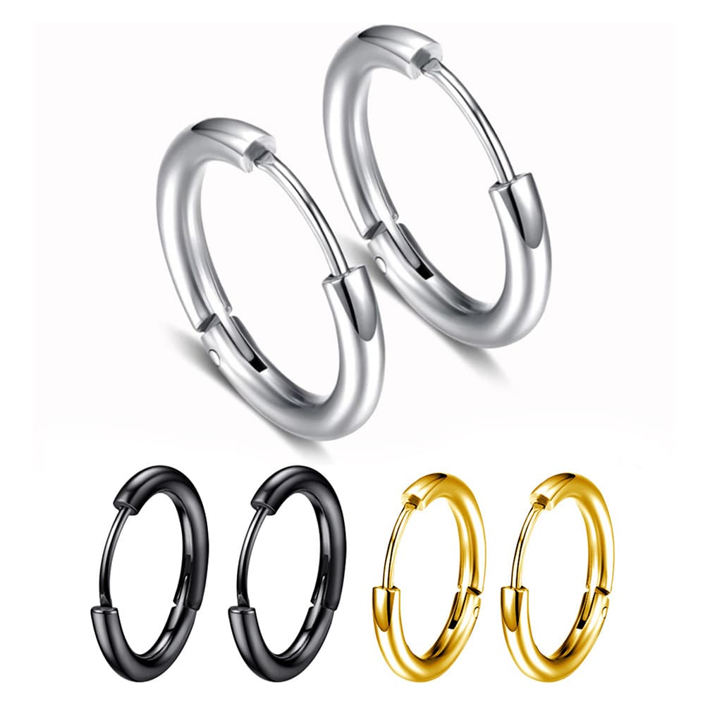 Factory direct sales earrings, simple stainless steel ear buckles, ear rings, trendy jewelry, round earrings, light luxury and high-end feel 2