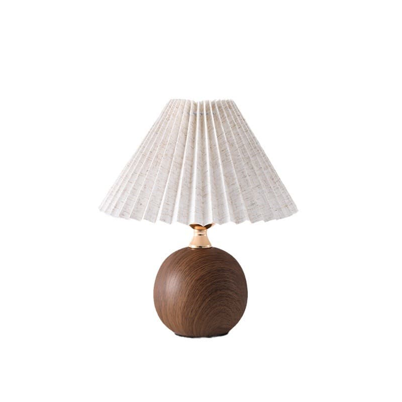 Pleated table lamp ins Nordic ceramic bedroom bedside lamp warm romantic simple ins style girly heart high-end retro 6
