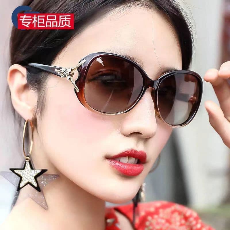 Fox head sunglasses sun protection women's glasses female star sunglasses round face sunglasses women's UV protection 4