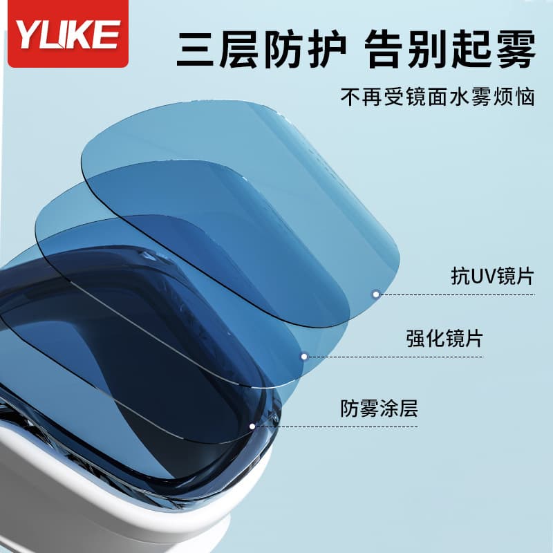 Adult summer high-definition waterproof and anti-fog swimming goggles for men and women, flat myopia swimming goggles, swimming cap set, swimming equipment wholesale 3
