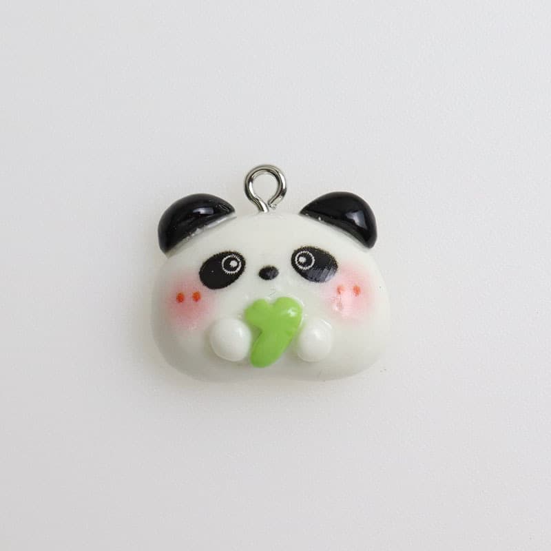 Resin cartoon cute shiny little animal avatar panda keychain pendant diy jewelry accessories wholesale materials 3