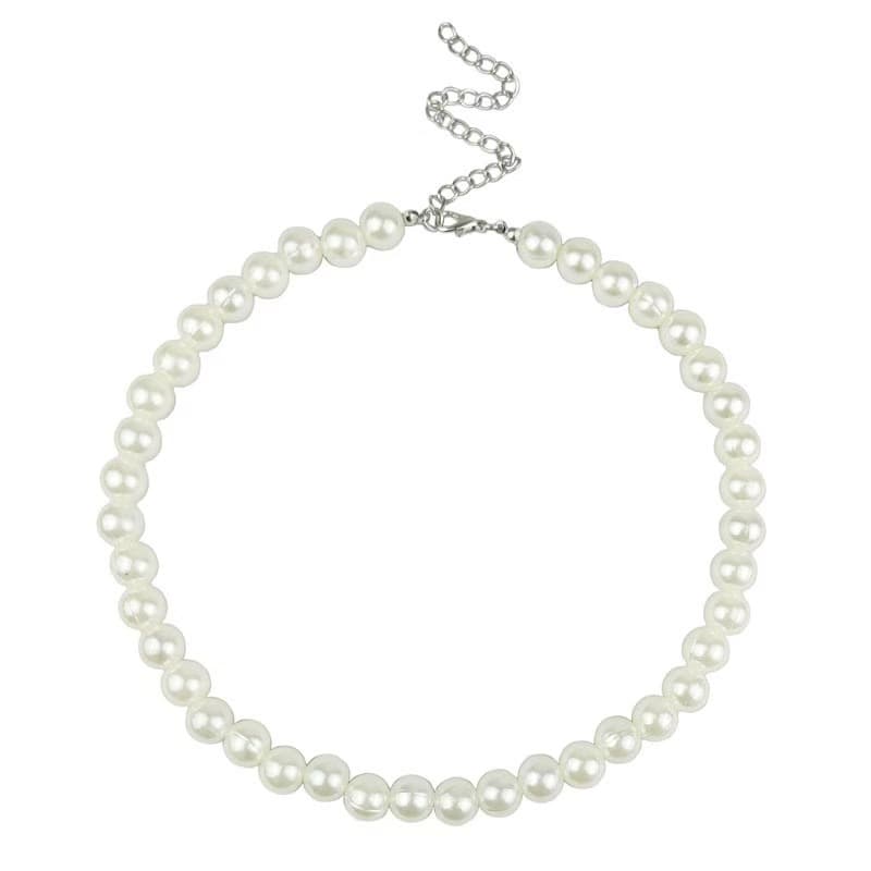 Retro Fashion Pearl Necklace for Women Korean Style Cold Style Simple Temperament Versatile Necklace Clavicle Chain Women's Long Necklace 5