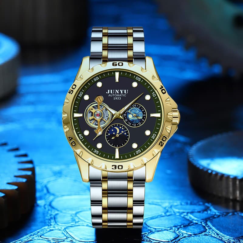 Men's mechanical watch Swiss certified fully automatic waterproof watch men's multi-functional new luxury hollow men's watch 5
