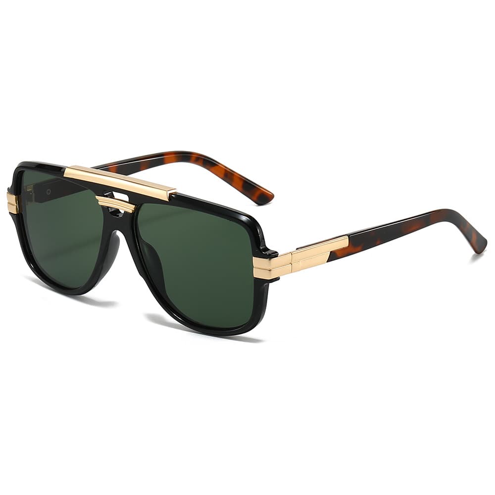 Cross-border European and American trend of the same new style square frame retro square sunglasses fashionable men's glasses metal sunglasses 4