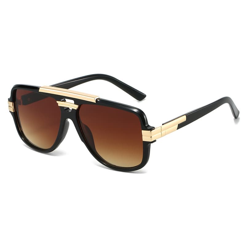 Cross-border European and American trend of the same new style square frame retro square sunglasses fashionable men's glasses metal sunglasses 7