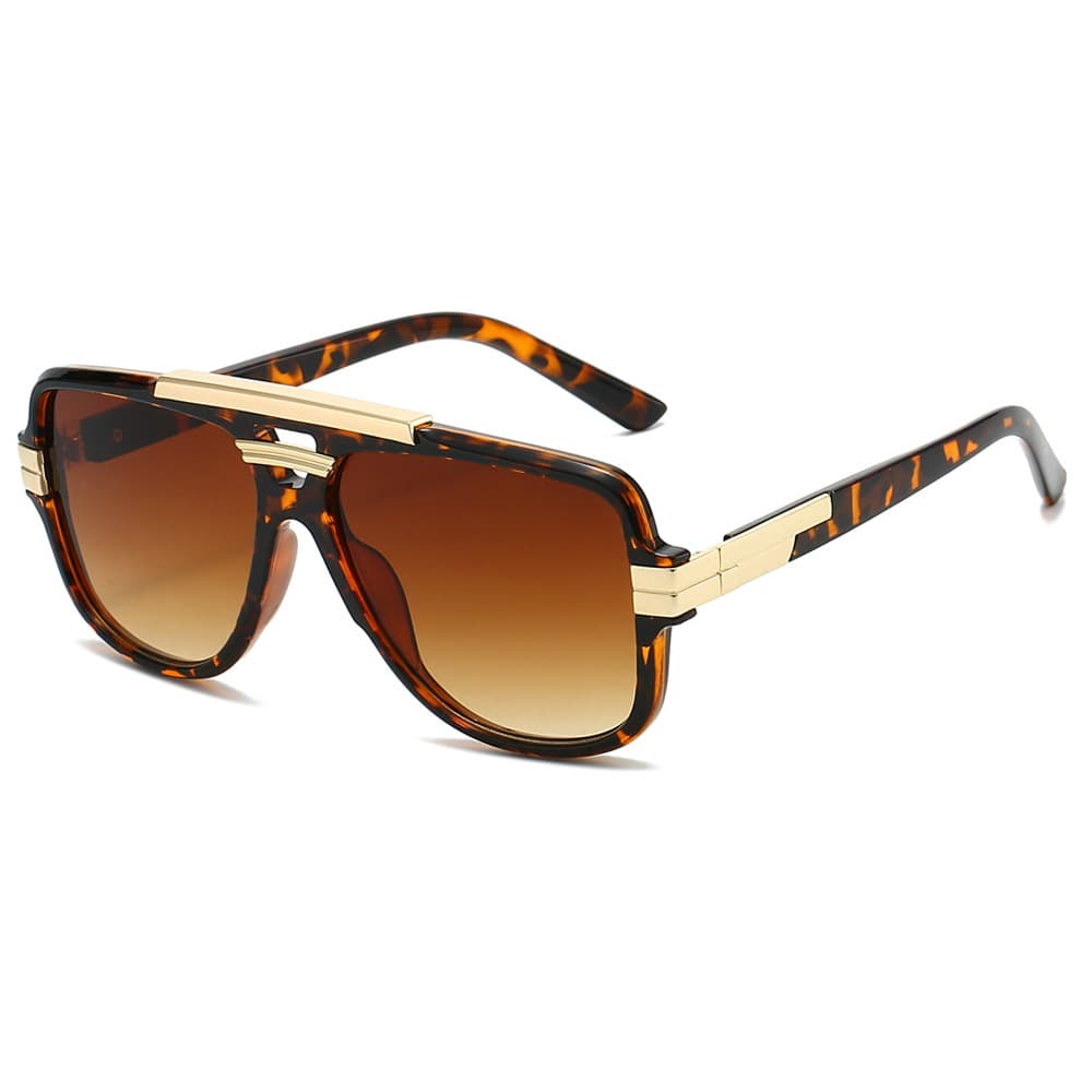 Cross-border European and American trend of the same new style square frame retro square sunglasses fashionable men's glasses metal sunglasses 9