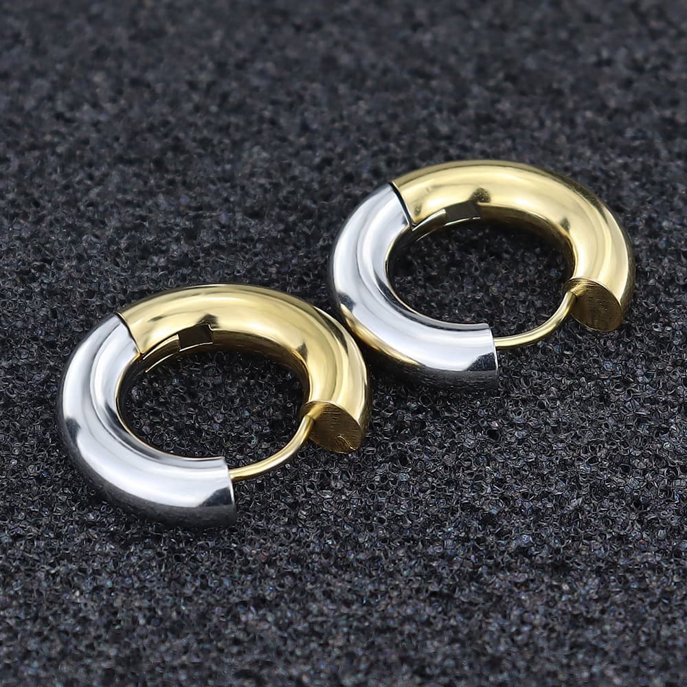 Fashionable classic titanium steel electroplating simple glossy earrings women's niche design European and American cold style geometric earrings 8