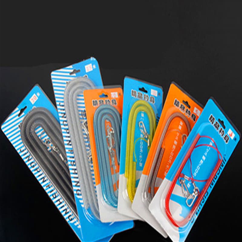 Wholesale plus steel wire missing rope spring retractable fishing rod protective pole fishing extension spiral missing rope 4