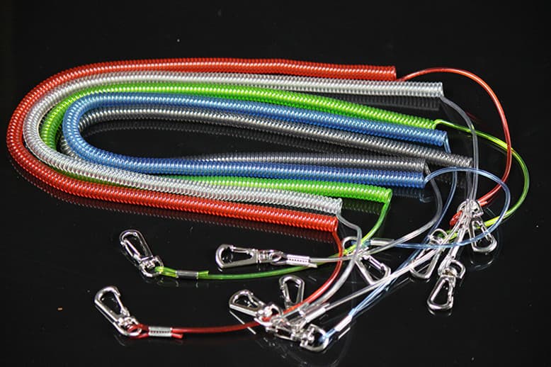 Wholesale plus steel wire missing rope spring retractable fishing rod protective pole fishing extension spiral missing rope 7