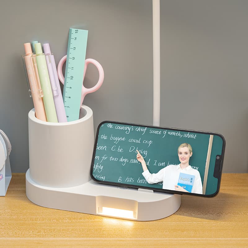 Storage pen holder table lamp study dormitory household eye protection lamp reading table rechargeable bedroom bedside lamp dimmable 5