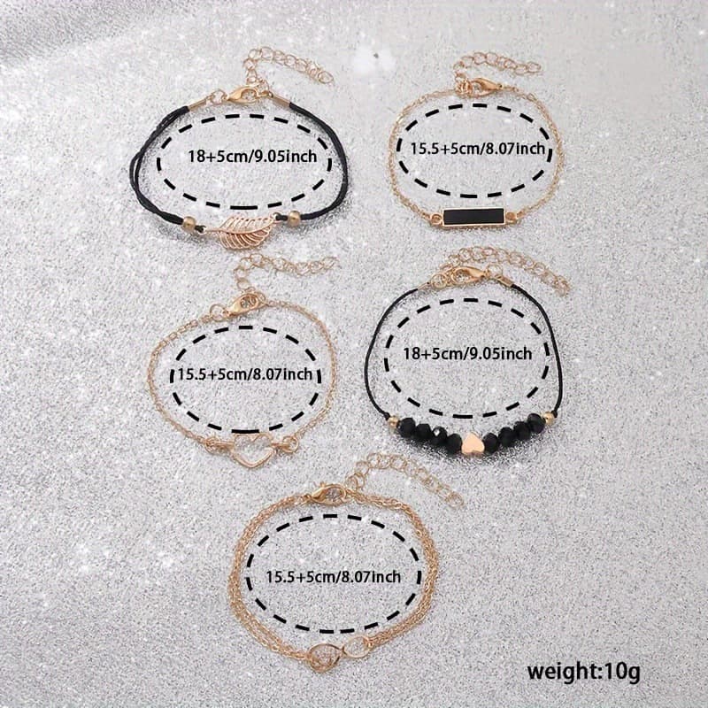Popular foreign trade ladies' diamond-encrusted British watch set, fashionable and versatile student belt bracelet 6-piece set 5