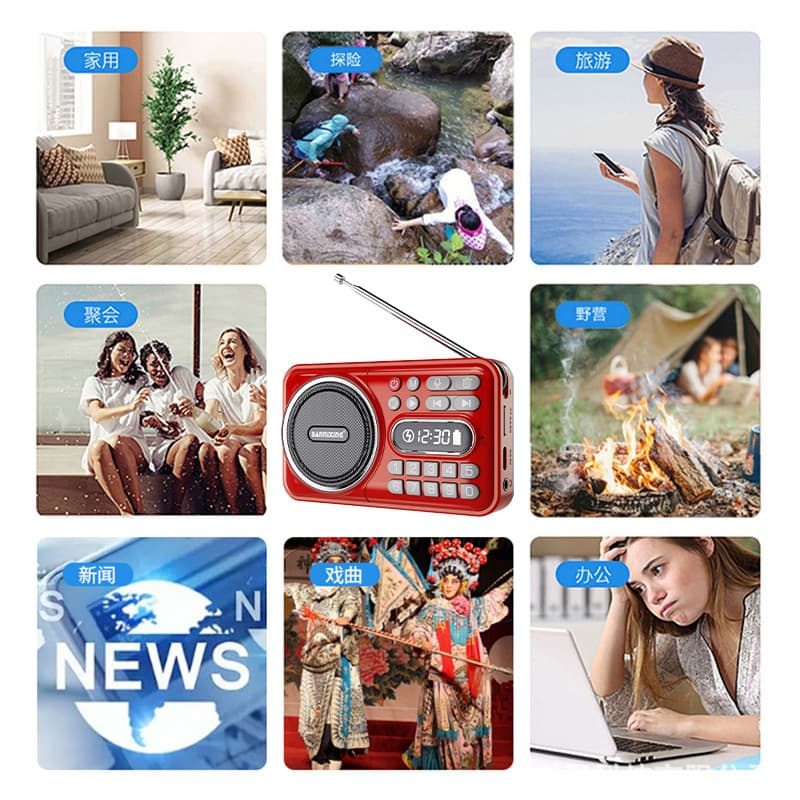 Popular foreign trade plug-in card FM radio Bluetooth audio Walkman MP3 player portable storytelling machine 5