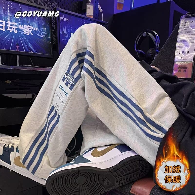 American high street trousers for men in autumn and winter new trendy brand sports pants for teenagers loose straight casual trousers 8