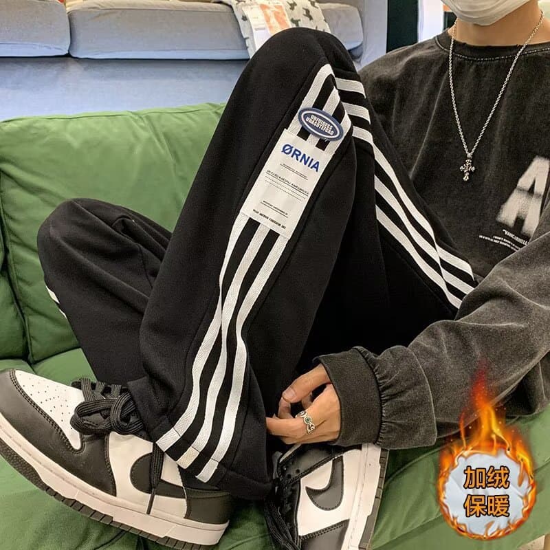 American high street trousers for men in autumn and winter new trendy brand sports pants for teenagers loose straight casual trousers 10