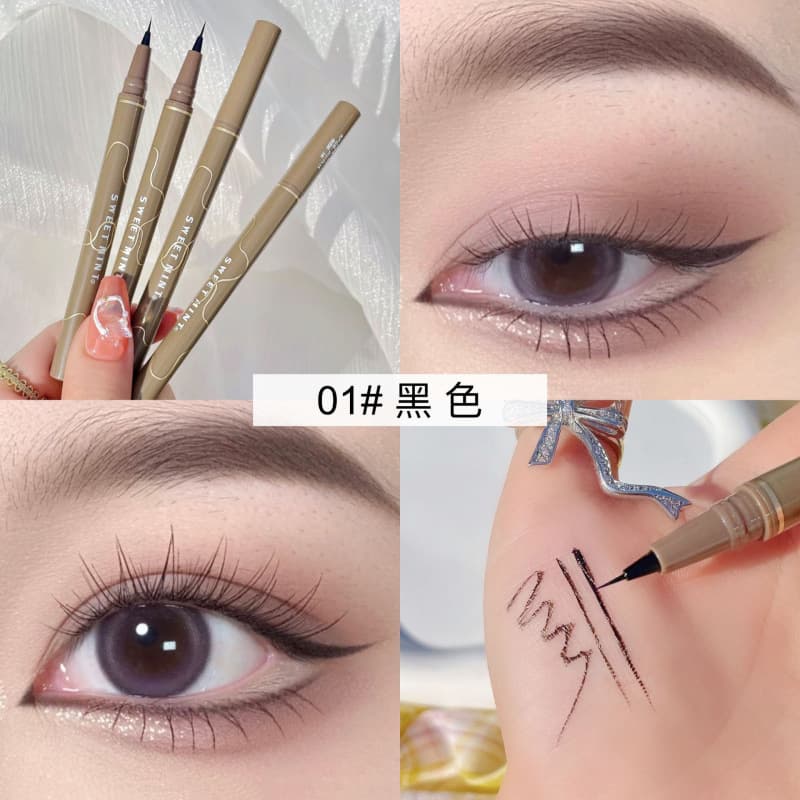 sweetmint slim eyeliner waterproof and sweatproof long-lasting non-smudge brown liquid silkworm pen fake makeup 10
