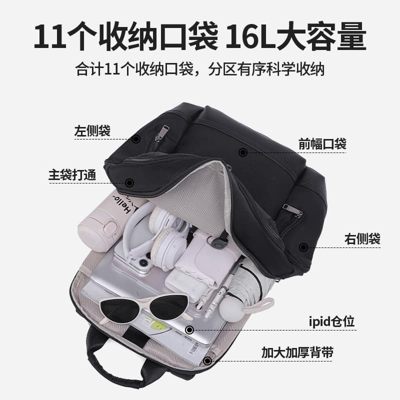 Cross-border high-end fashion schoolbags, fashionable casual business backpacks, water-repellent travel computer backpacks for men 3