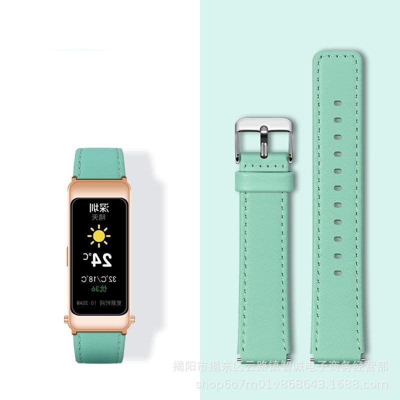 Suitable for Huawei bracelet B6 leather strap mocha brown b6/b7 smart bracelet replacement leather watch strap 16mm spot 10