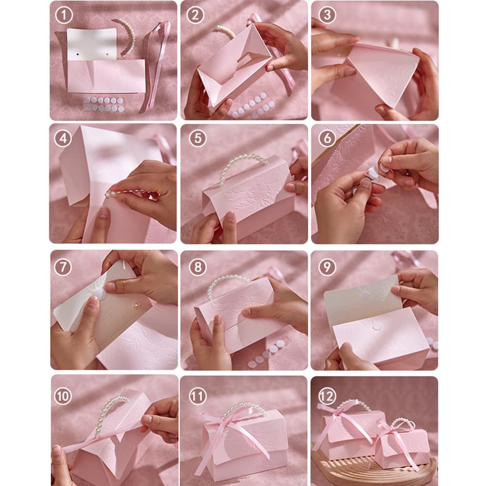 Spot wedding pearl bracelet portable candy box personalized creative party small gift packaging bag portable wedding candy box 5