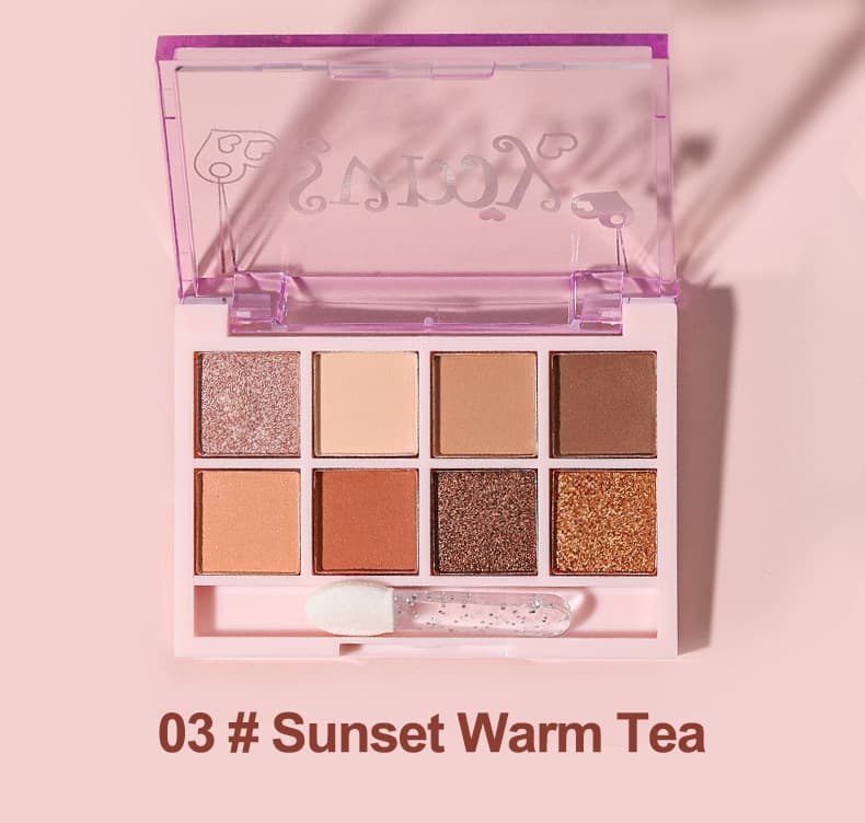Export only - cross-border] New eight-color eyeshadow palette, micro-glitter makeup, matte earth-color multi-purpose eyeshadow palette 8