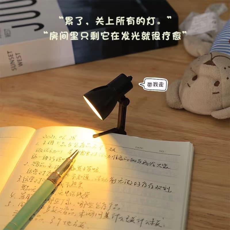 New and unique creative small book lamp bedroom night light mini book clip lamp warm light eye protection small table lamp 3