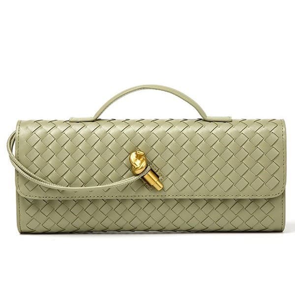 Woven bag, one-shoulder French baguette, niche high-end horizontal style, hand-held evening bag, cross-body versatile bag, fashionable and exquisite 4