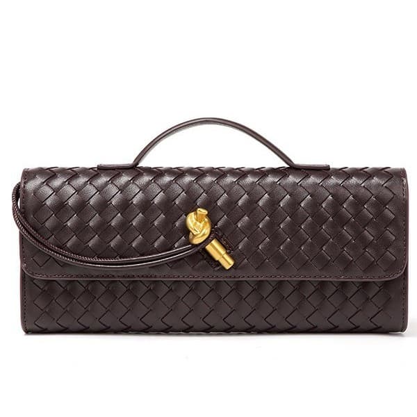 Woven bag, one-shoulder French baguette, niche high-end horizontal style, hand-held evening bag, cross-body versatile bag, fashionable and exquisite 6