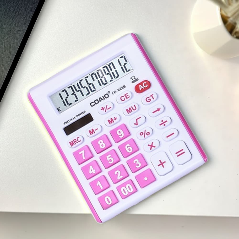 Solar large screen digital display 12-digit scientific calculator office arithmetic business office student desktop supplies 4