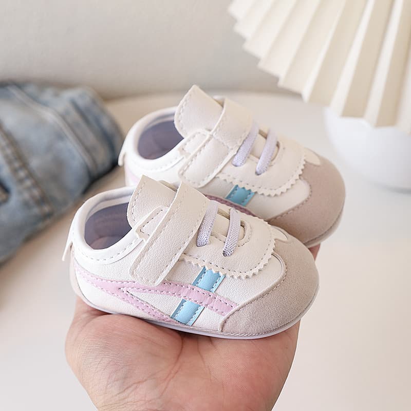 Spring and Autumn New Men's and Women's Baby Sports Shoes Color Matching Soft Sole Baby Shoes Soft Sole 0-1 Years Old Toddler Shoes Don't Drop Single Shoes 3