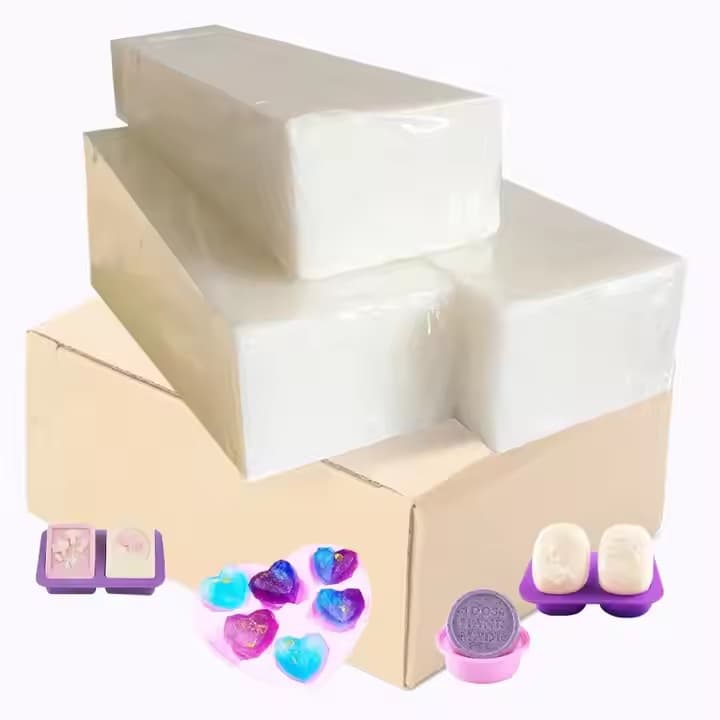 Foreign trade cross-border soap base soap bar essential oil soap material white transparent diy soap bar plant soap raw material tea tree essential oil 8