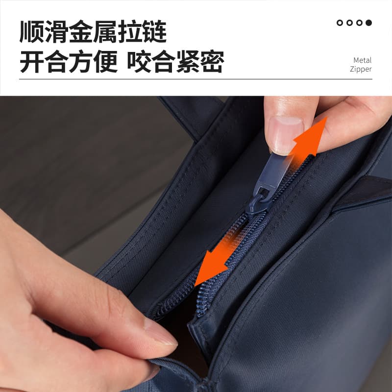 Deli 63762 portable briefcase large capacity business zipper bag office meeting record storage bag computer 4